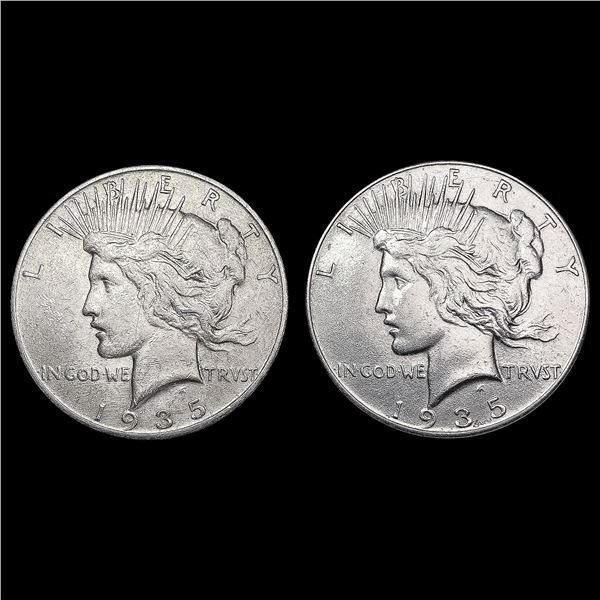 [2] Peace Silver Dollars [1935, 1935-S] CLOSELY UN