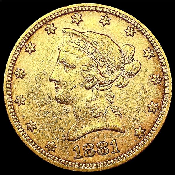 1881 $10 Gold Eagle CLOSELY UNCIRCULATED