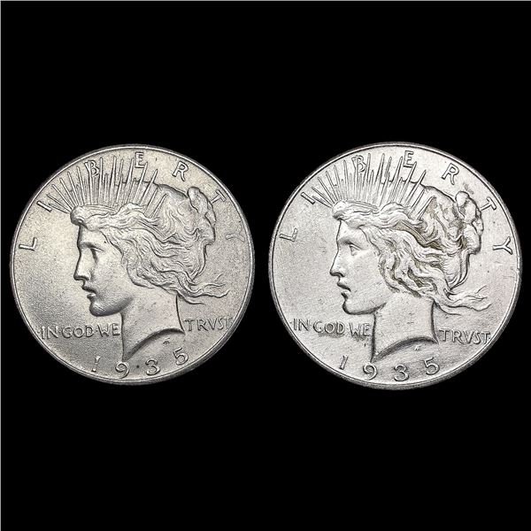 [2] 1935 Peace Silver Dollars CLOSELY UNCIRCULATED