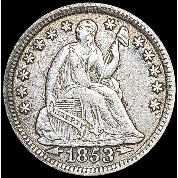 1853 Arws Seated Liberty Half Dime NICELY CIRCULAT
