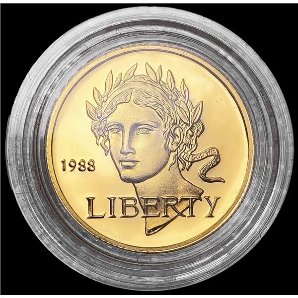 1988-W US Commem .25oz Gold $5 GEM PROOF