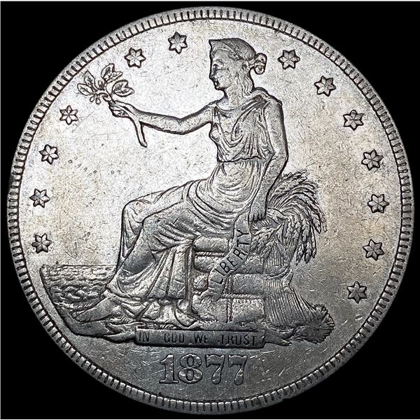 1877 Silver Trade Dollar NEARLY UNCIRCULATED