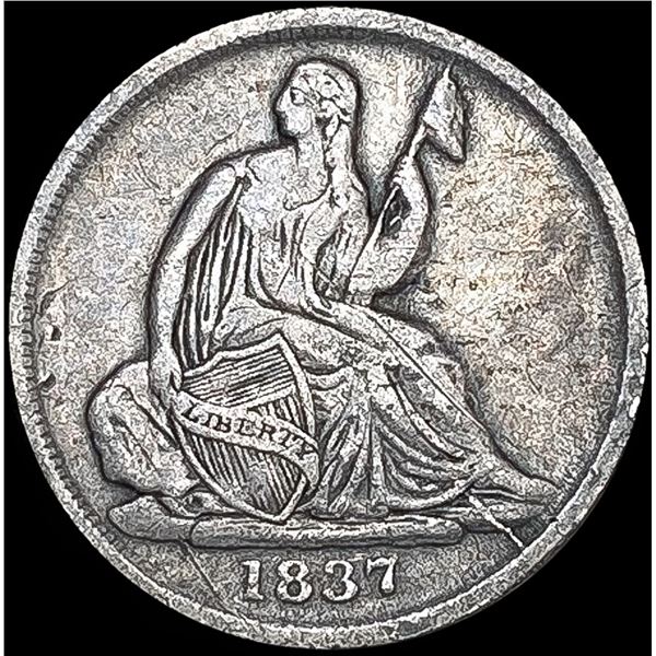 1837 Seated Liberty Half Dime LIGHTLY CIRCULATED