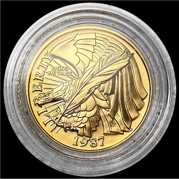 1987-W US Commem .25oz Gold $5 SUPERB GEM BU
