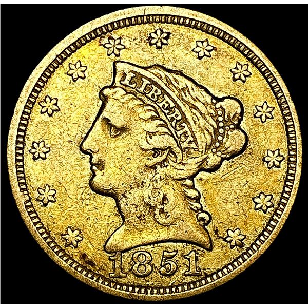 1851 $2.50 Gold Quarter Eagle NEARLY UNCIRCULATED