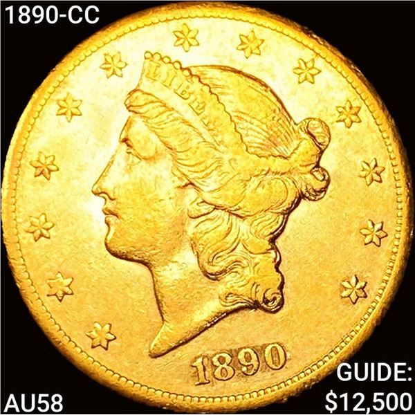 1890-CC $20 Gold Double Eagle CHOICE AU