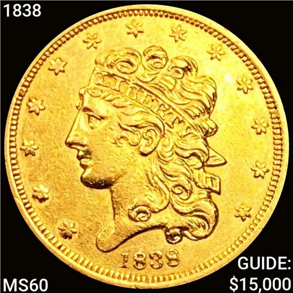 1838 $5 Gold Half Eagle UNCIRCULATED