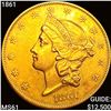 Image 1 : 1861 $20 Gold Double Eagle UNCIRCULATED