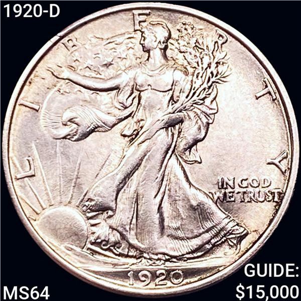 1920-D Walking Liberty Half Dollar CHOICE BU
