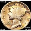 Image 1 : 1916-D Mercury Dime UNCIRCULATED +