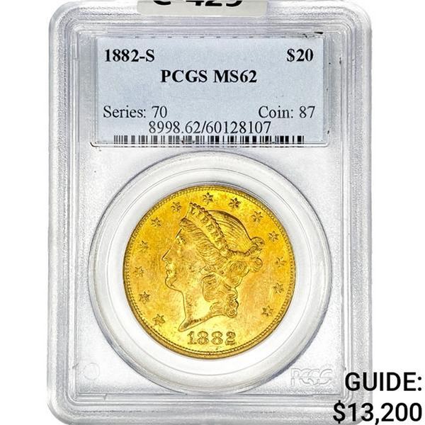 1882-S $20 Gold Double Eagle PCGS MS62
