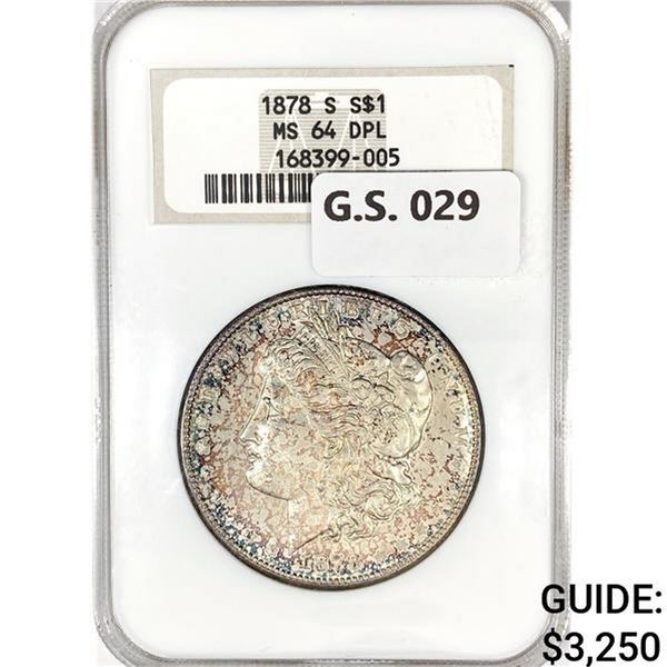1878-S Morgan Silver Dollar NGC MS64 DPL