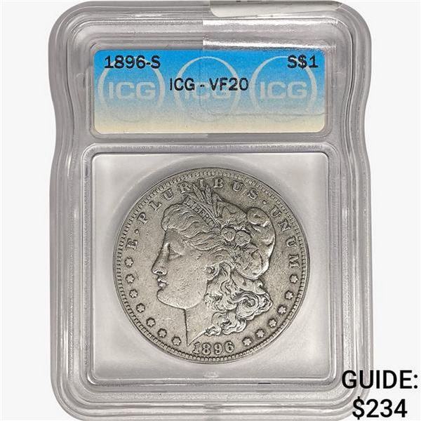 1896-S Morgan Silver Dollar ICG VF20