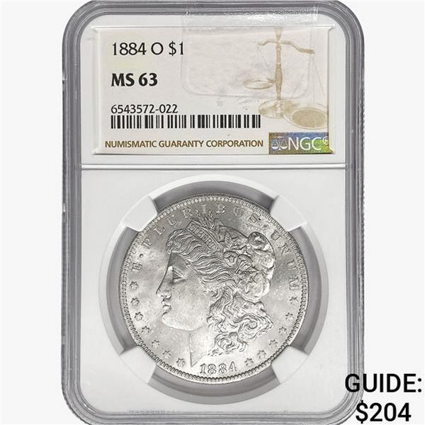 1884-O Morgan Silver Dollar NGC MS63