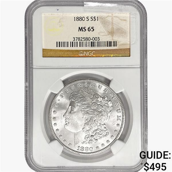 1880-S Morgan Silver Dollar NGC MS65