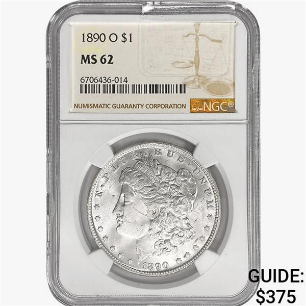 1890-O Morgan Silver Dollar NGC MS62