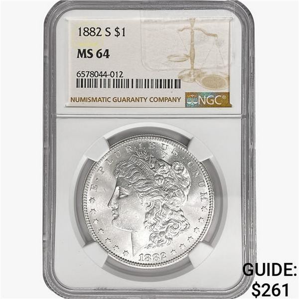 1882-S Morgan Silver Dollar NGC MS64