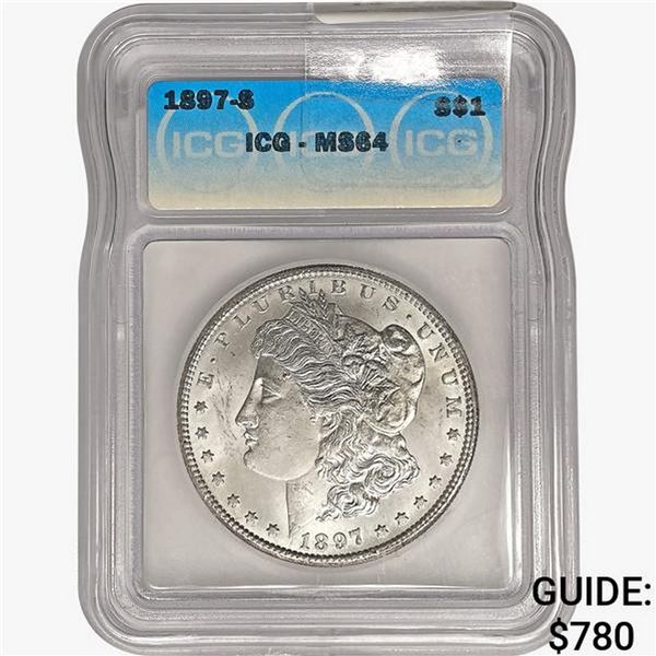 1897-S Morgan Silver Dollar ICG MS64