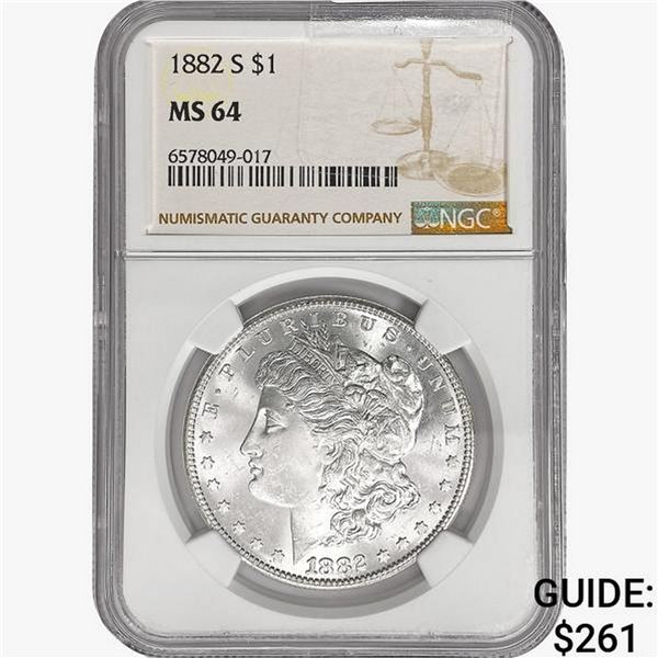 1882-S Morgan Silver Dollar NGC MS64