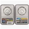 Image 2 : [2] 1958-1959 Franklin Half Dollar NGC MS/PF64/66