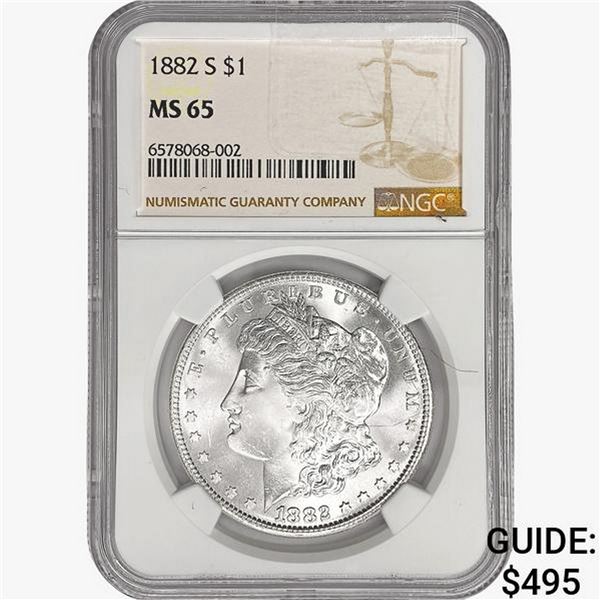 1882-S Morgan Silver Dollar NGC MS65