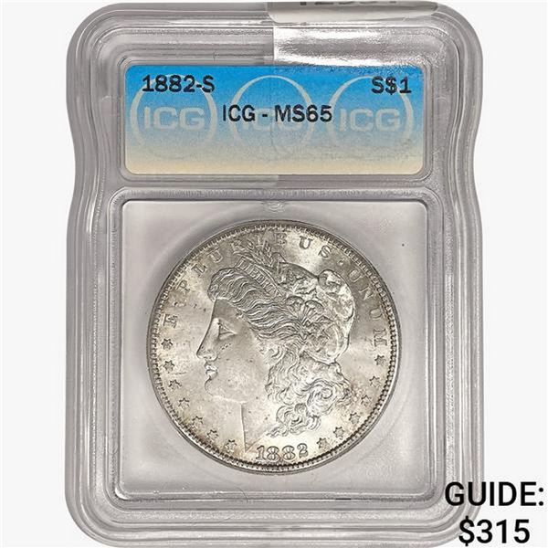1882-S Morgan Silver Dollar ICG MS65