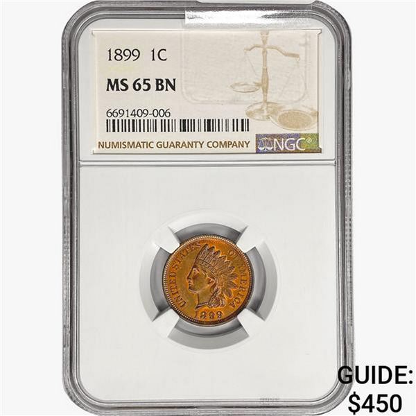 1899 Indian Head Cent NGC MS65 BN