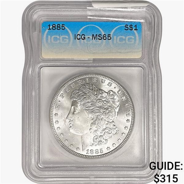 1885 Morgan Silver Dollar ICG MS65