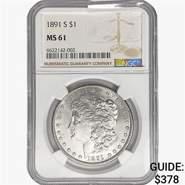 1891-S Morgan Silver Dollar NGC MS61