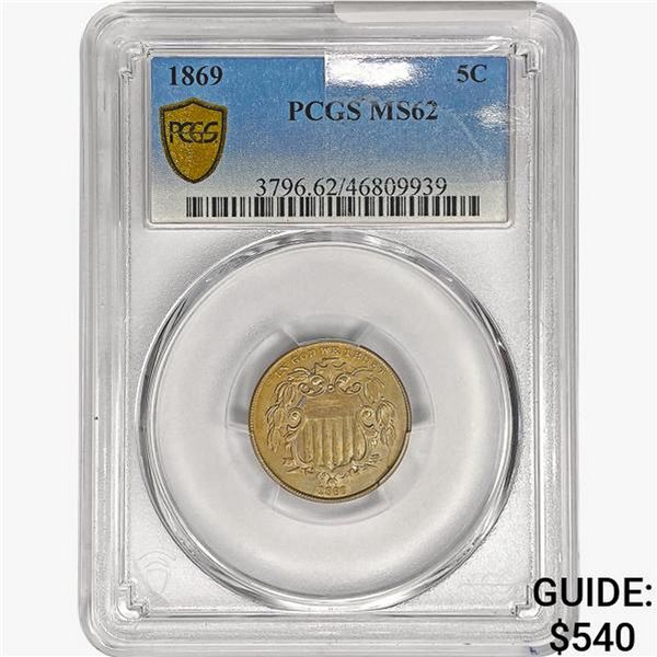1869 Shield Nickel PCGS MS62