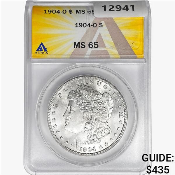 1904-O Morgan Silver Dollar ANACS MS65