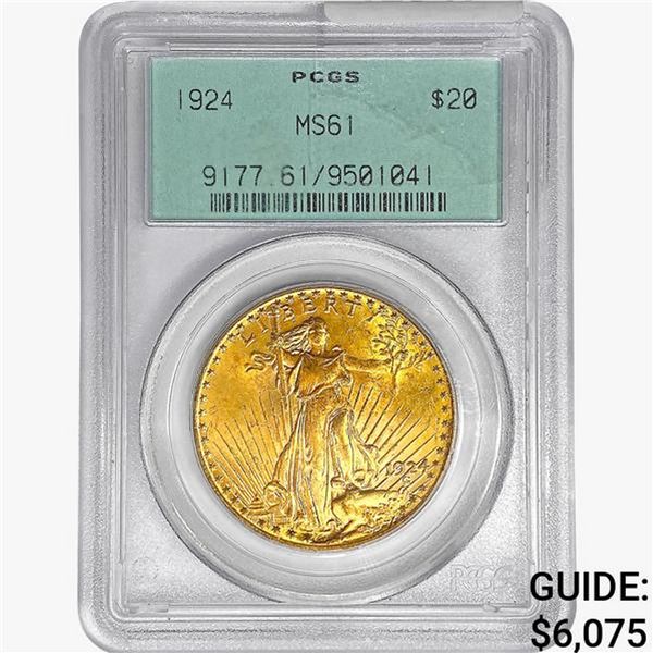 1924 $20 Gold Double Eagle PCGS MS61