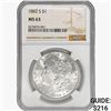 Image 1 : 1882-S Morgan Silver Dollar NGC MS63