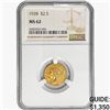 Image 1 : 1928 $2.50 Gold Quarter Eagle NGC MS62