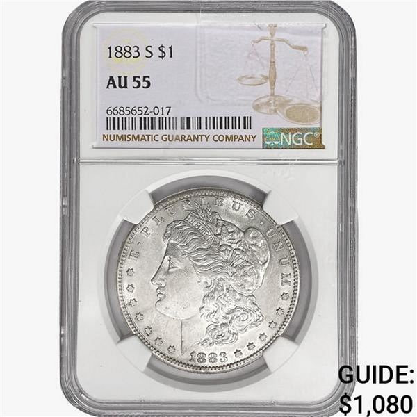 1883-S Morgan Silver Dollar NGC AU55