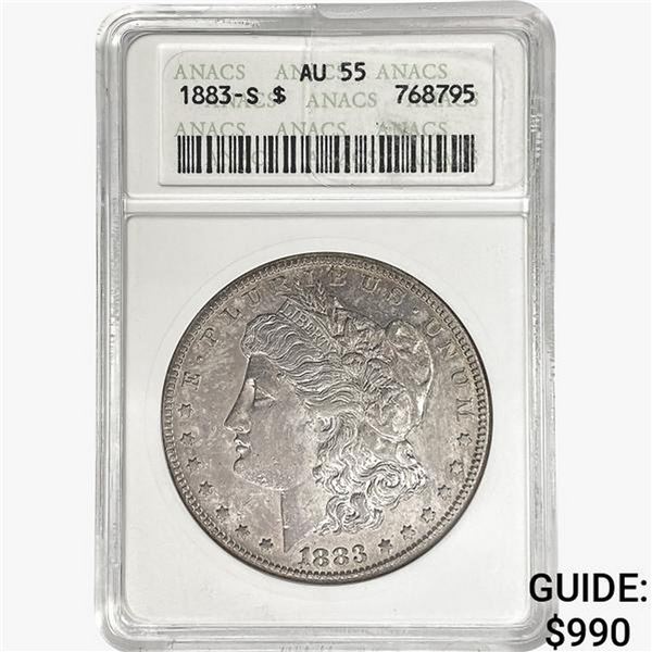 1883-S Morgan Silver Dollar ANACS AU55