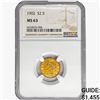 Image 1 : 1902 $2.50 Gold Quarter Eagle NGC MS63