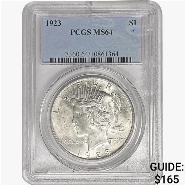 1923 Silver Peace Dollar PCGS MS64
