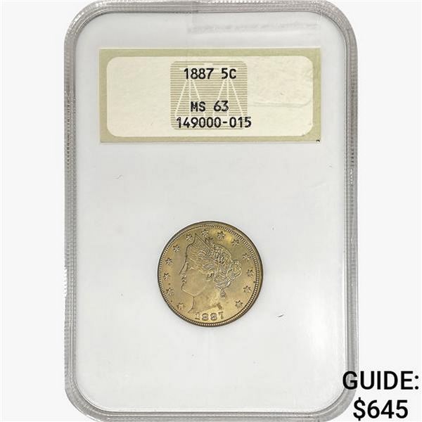 1887 Liberty Victory Nickel NGC MS63