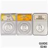 Image 1 : [3] 1955-1963 Franklin Half Dollar ANACS/NGC PF/MS