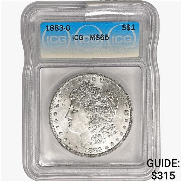 1883-O Morgan Silver Dollar ICG MS65