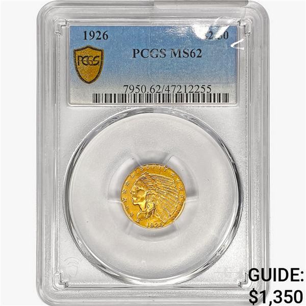 1926 $2.50 Gold Quarter Eagle PCGS MS62