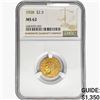 Image 1 : 1928 $2.50 Gold Quarter Eagle NGC MS62