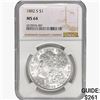 Image 1 : 1882-S Morgan Silver Dollar NGC MS64