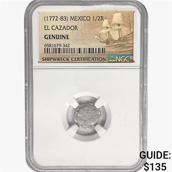 1772-1783 Mexico El Cazador Silver 1/2 Reale NGC G