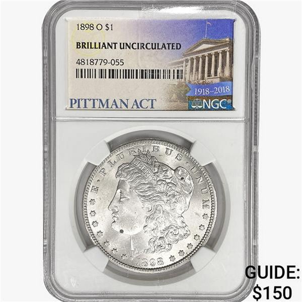 1898-O Morgan Silver Dollar NGC BU