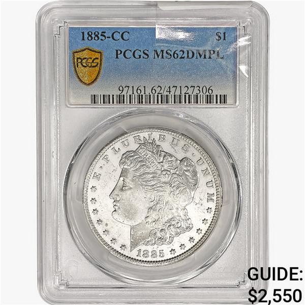 1885-CC Morgan Silver Dollar PCGS MS62 DMPL
