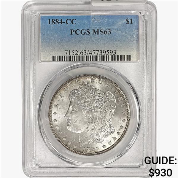 1884-CC Morgan Silver Dollar PCGS MS63