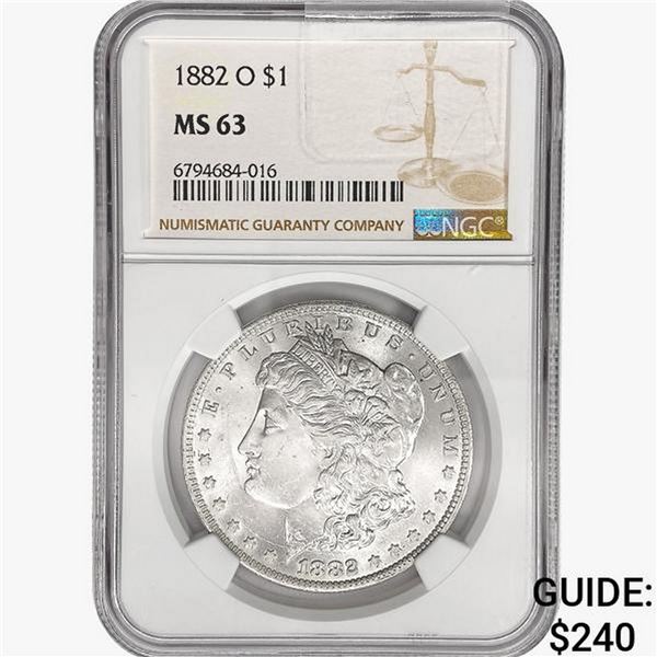 1882-O Morgan Silver Dollar NGC MS63