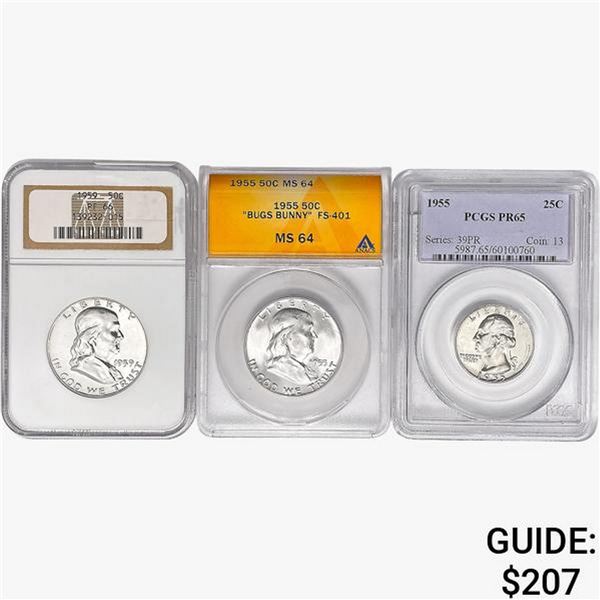 [3] 1955 & 1959 1 25C, 2 50C  PR/MS